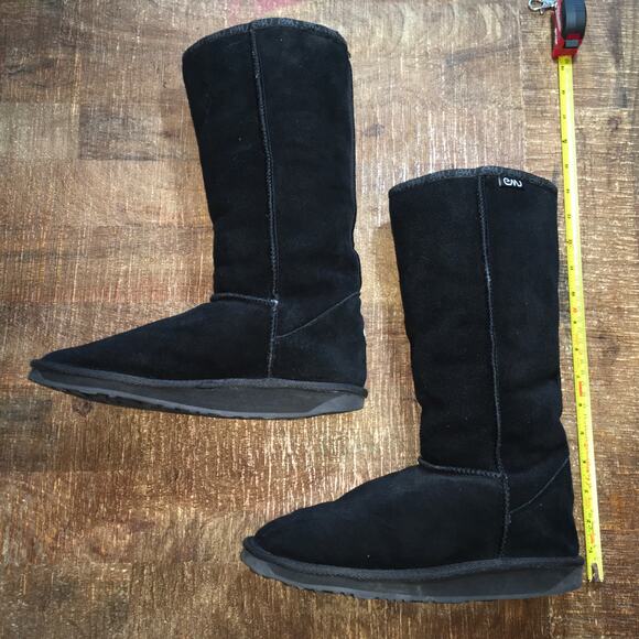 Emu Australia Bronte Tall 12" Boot Womens 8 39 Black Shearling Merino Wool Warm - Picture 5 of 10
